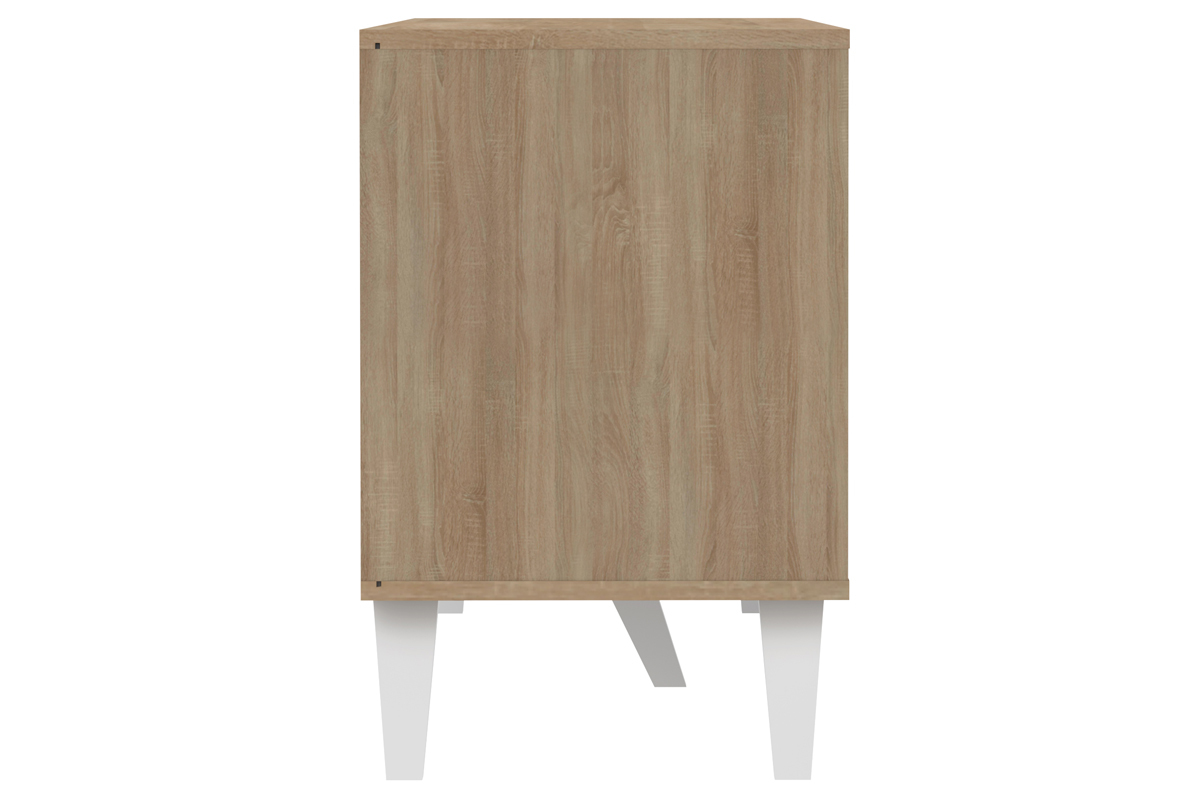 Skandinavisches Sidebord mit 3 Tren Holz und Wei ORIGAMI