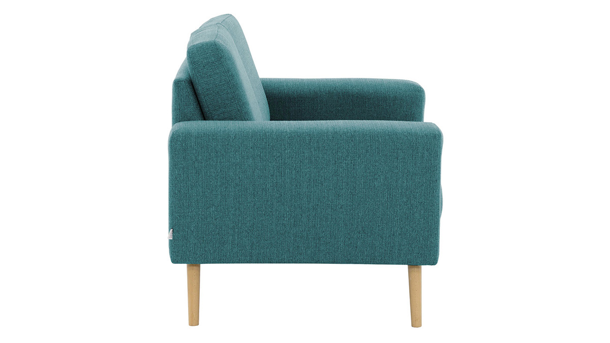 Skandinavisches Sofa 2-Sitzer aus blaugrnem Stoff MOCAZ ?