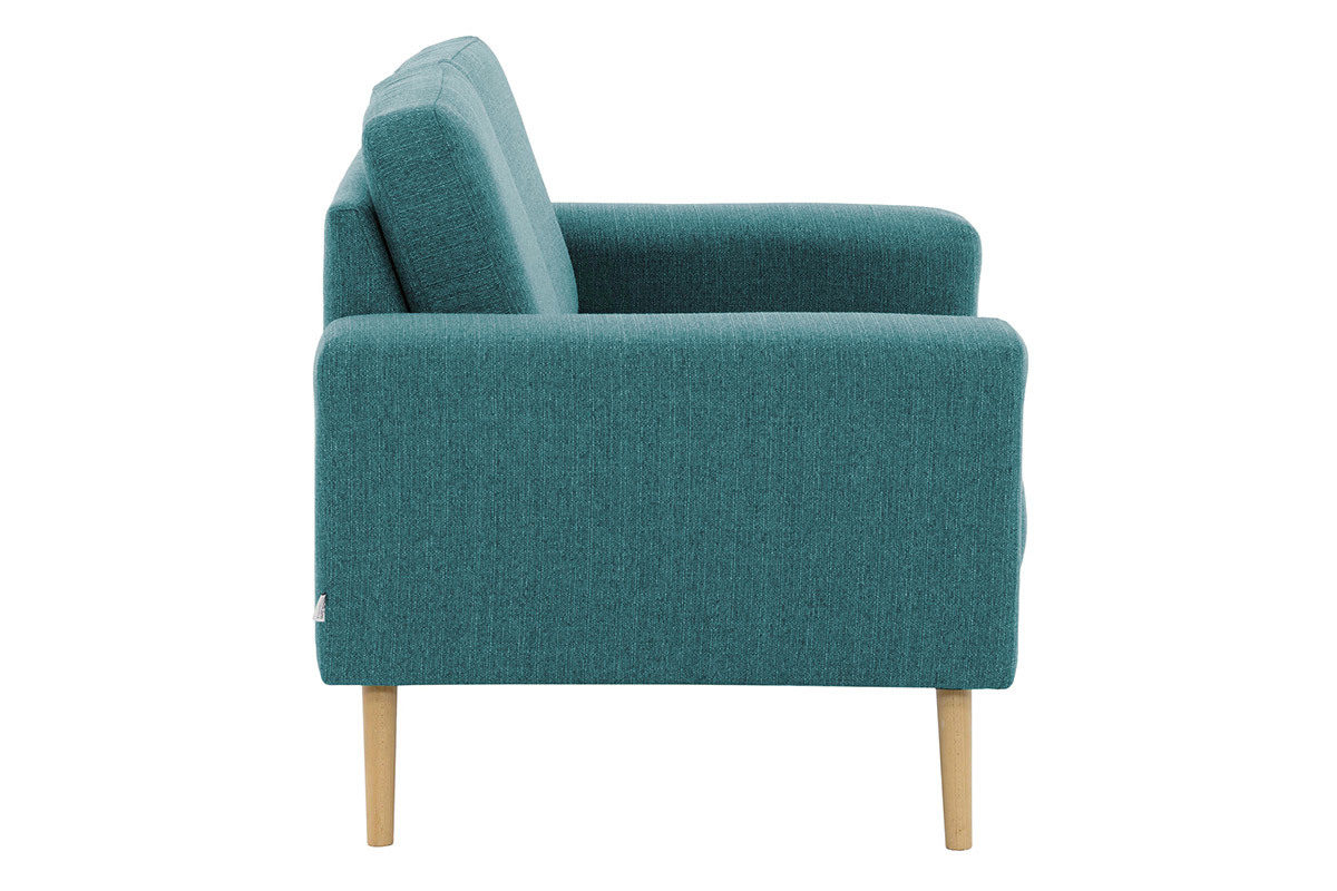 Skandinavisches Sofa 2-Sitzer aus blaugrnem Stoff MOCAZ ?
