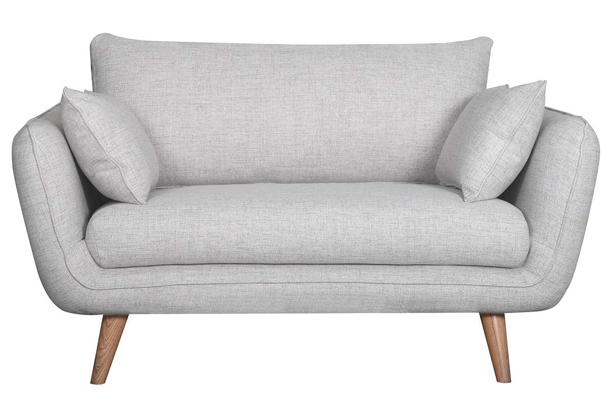 Skandinavisches Sofa 2-Sitzer hellgrau meliert CREEP