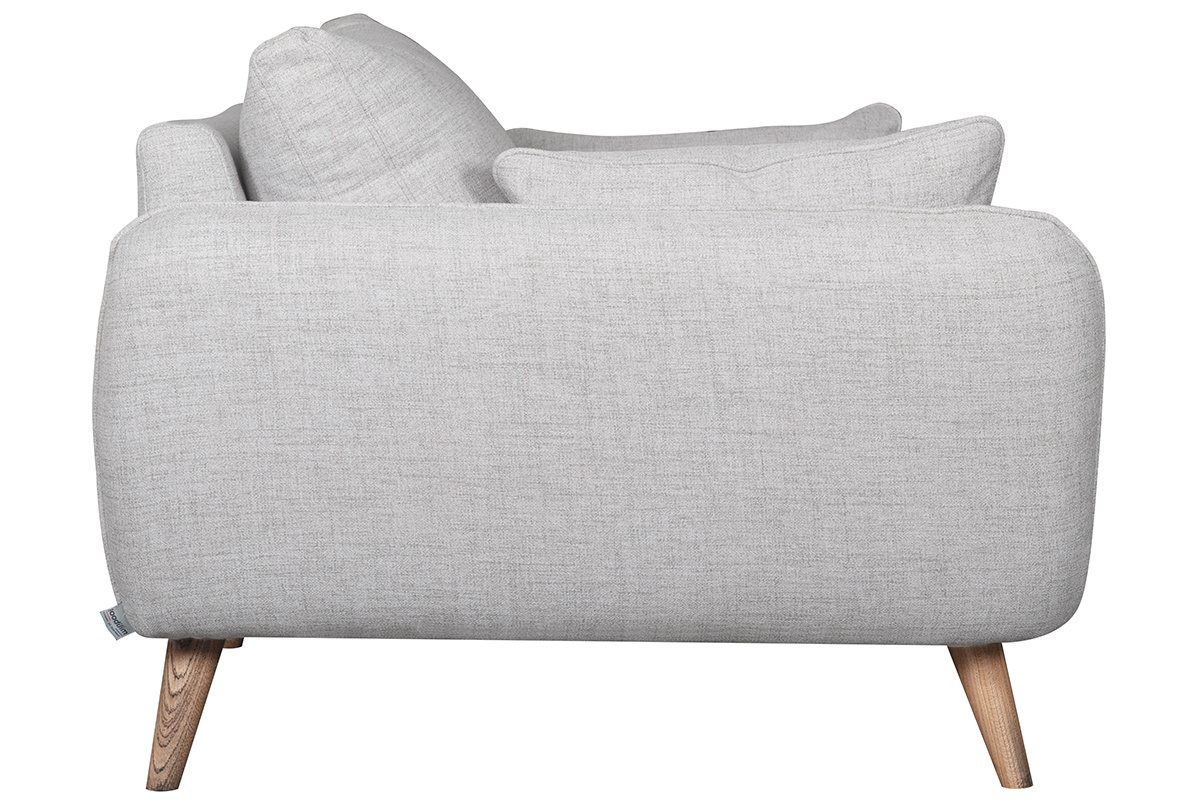 Skandinavisches Sofa 2-Sitzer hellgrau meliert CREEP