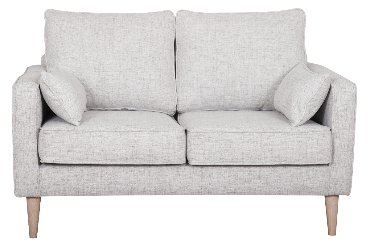 Skandinavisches Sofa 2-Sitzer hellgrau PAPEL