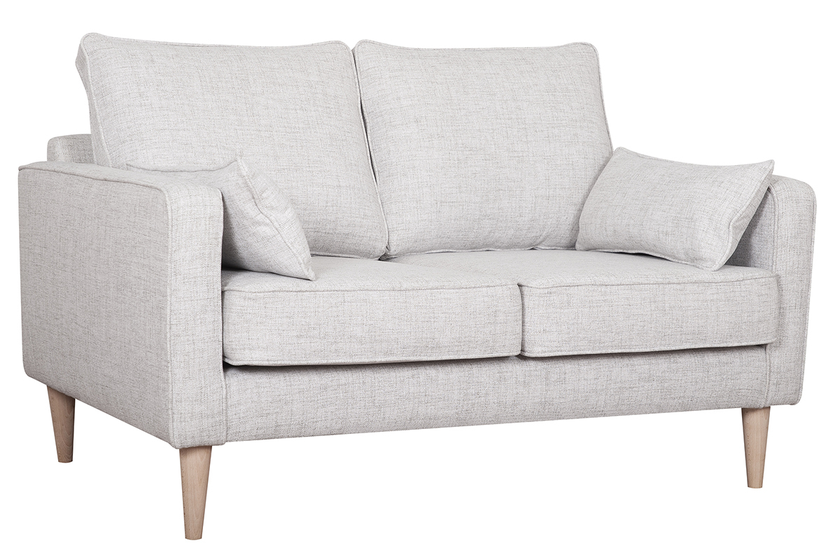 Skandinavisches Sofa 2-Sitzer hellgrau PAPEL