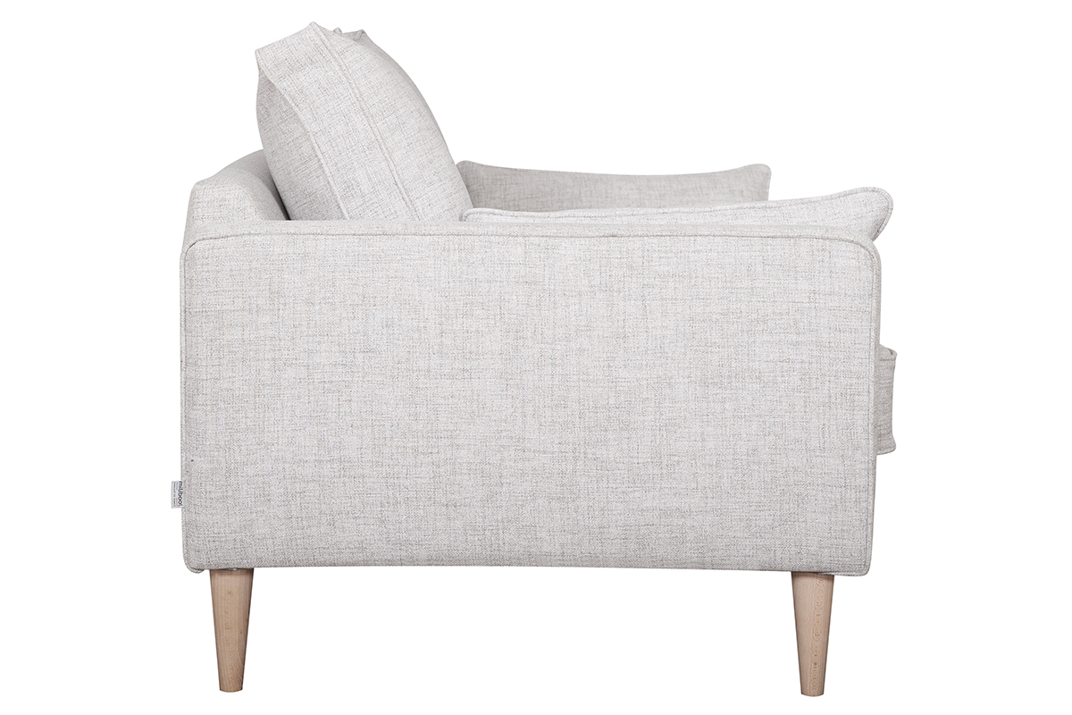 Skandinavisches Sofa 2-Sitzer hellgrau PAPEL