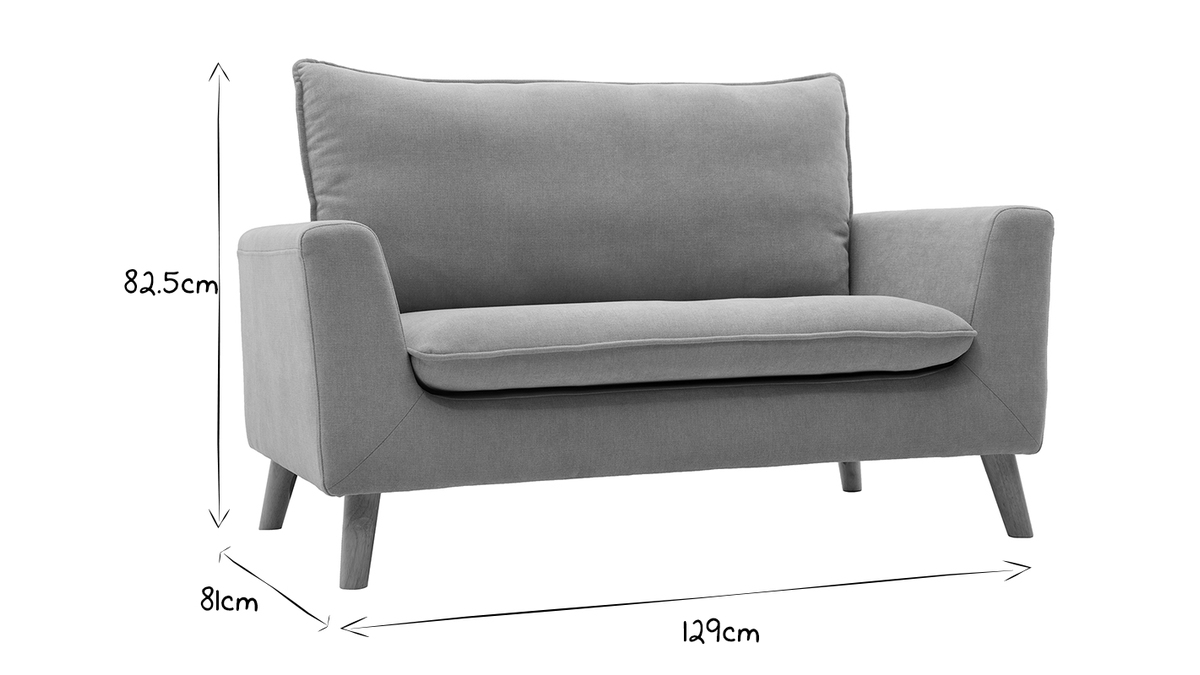 Skandinavisches Sofa 2-Sitzer in Beige CREEP