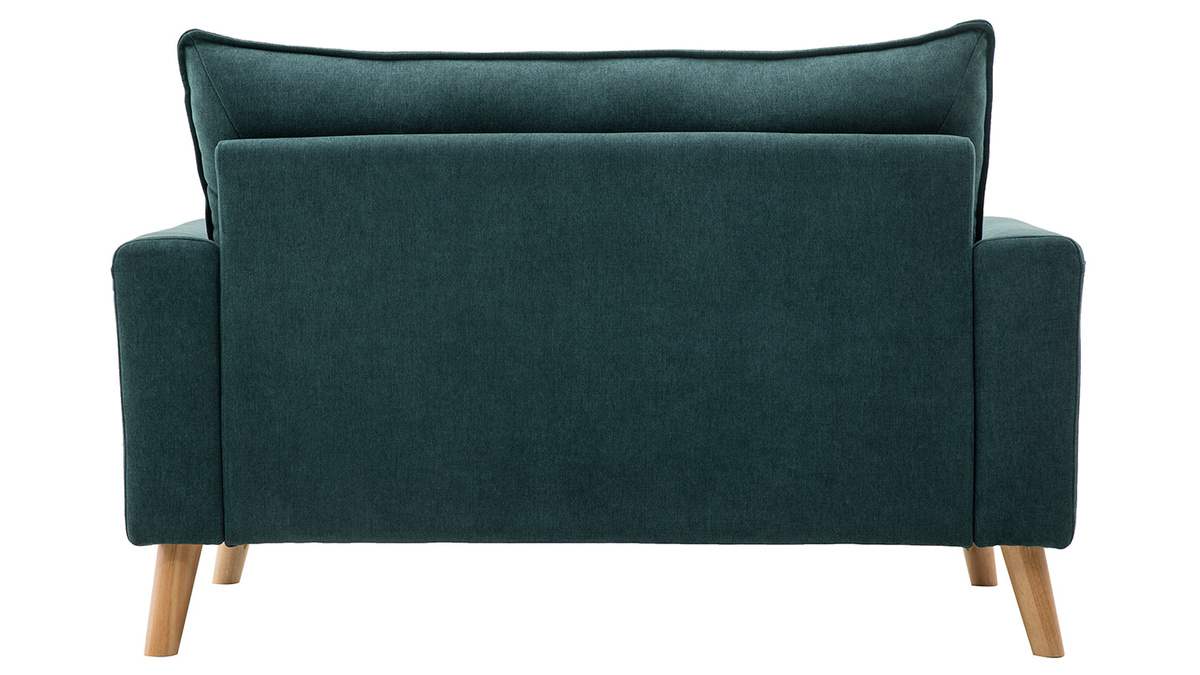 Skandinavisches Sofa 2-Sitzer mit Samteffekt in Blaugrn JONAS