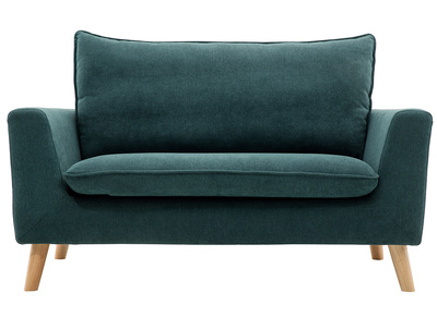 Skandinavisches Sofa 2-Sitzer mit Samteffekt in Blaugrün JONAS