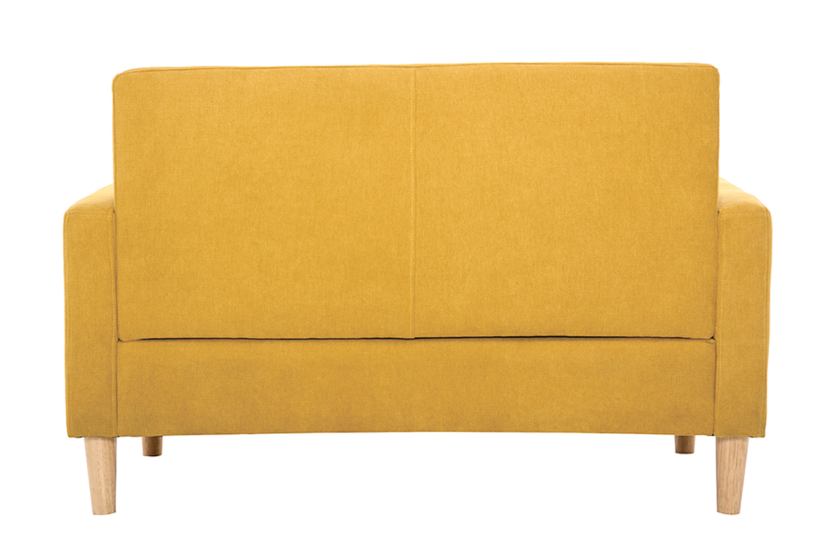 Skandinavisches Sofa 2-Sitzer mit Samteffekt in Senfgelb MOON