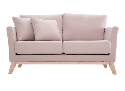 Skandinavisches Sofa 2-Sitzer pastellrosa mit abnehmbarem Bezug OSLO