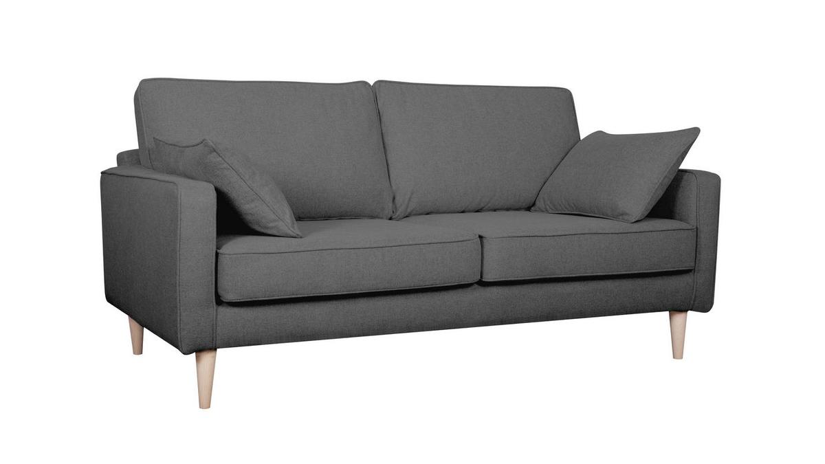 Skandinavisches Sofa 3-Sitzer anthrazitgrau PAPEL