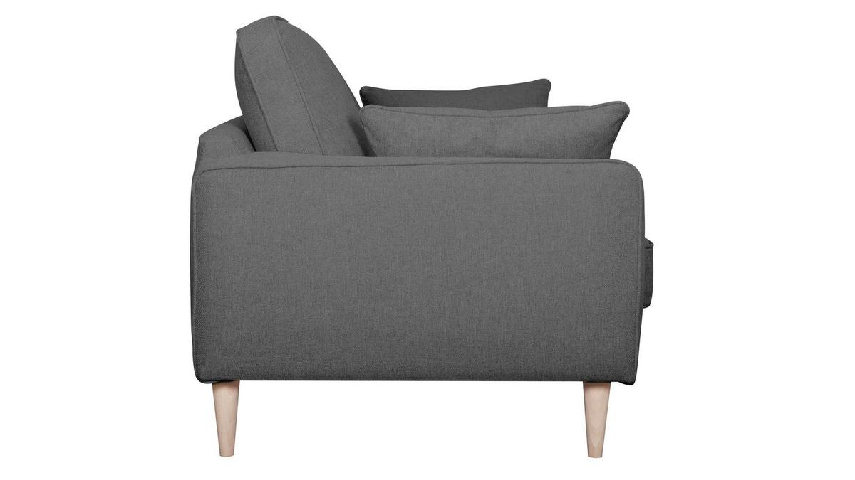 Skandinavisches Sofa 3-Sitzer anthrazitgrau PAPEL