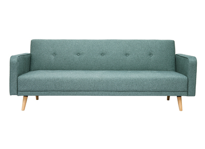 Skandinavisches Sofa 3-Sitzer aus graugrünem Stoff und hellem Holz ULLA