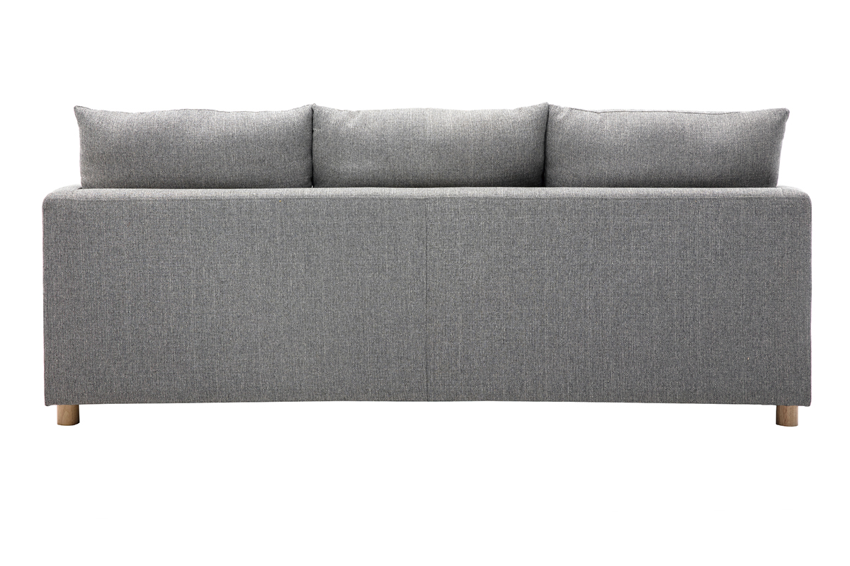 Skandinavisches Sofa 3-Sitzer aus hellgrauem Stoff THIOU