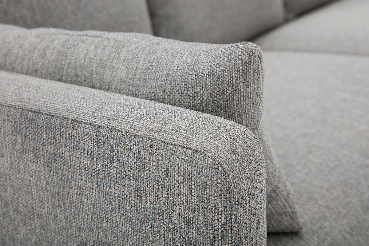 Skandinavisches Sofa 3-Sitzer aus hellgrauem Stoff THIOU