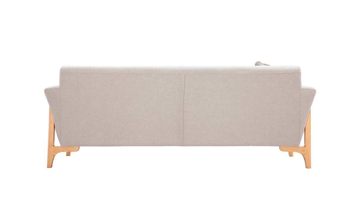 Skandinavisches Sofa 3-Sitzer in Beige und Esche ASAKO