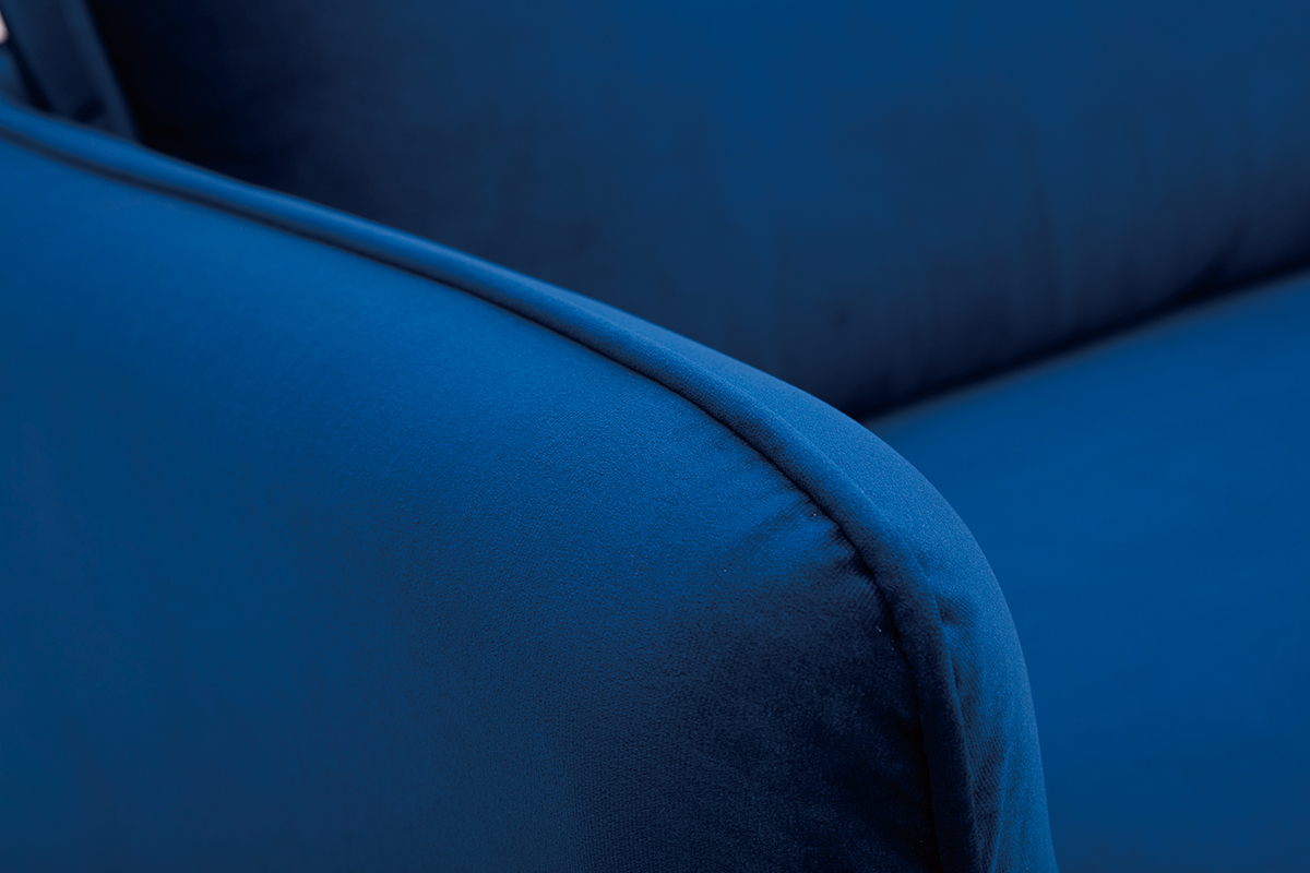 Skandinavisches Sofa 3-Sitzer Velours Blau KURT ?