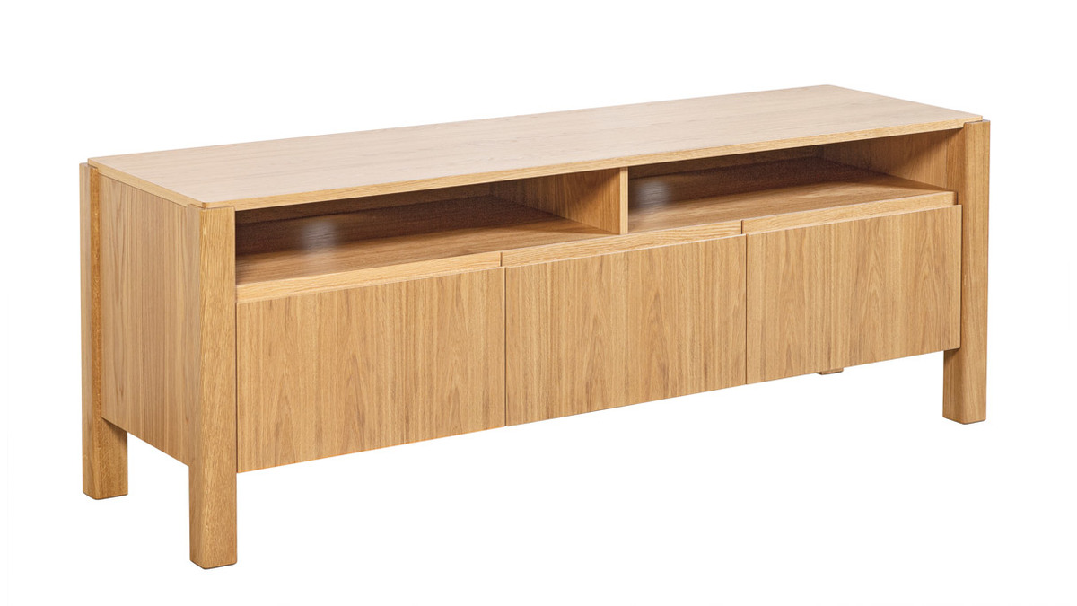 Skandinavisches TV-Möbel mit Ablagefächern aus hellem Holz B160 cm AGALI
