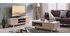 Skandinavisches TV-Möbel Weiß glänzend und Holz LAHTI