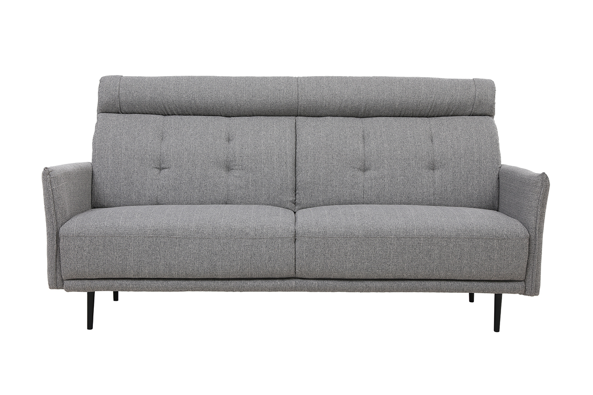 Sofa 3-Sitzer hellgrauer Stoff HIBA