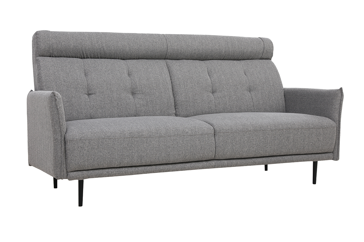 Sofa 3-Sitzer hellgrauer Stoff HIBA