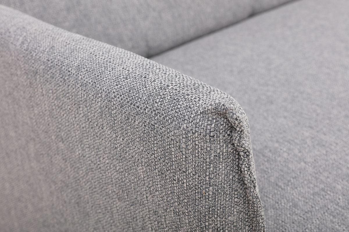 Sofa 3-Sitzer hellgrauer Stoff HIBA