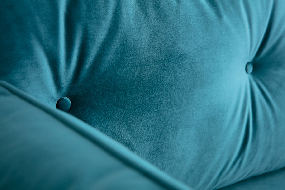 Sofa 3-Sitzer Velours Petrolgr�n MELLOW