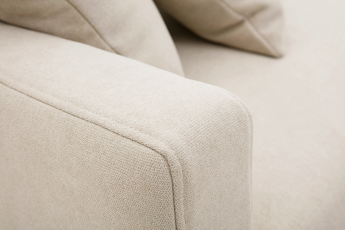Sofa aus beigem Stoff und hellem Holz 3-Sitzer MUNIK