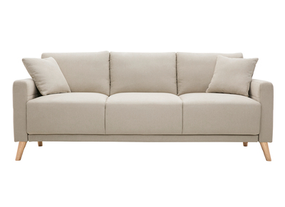 Sofa aus beigem Stoff und hellem Holz 3-Sitzer MUNIK