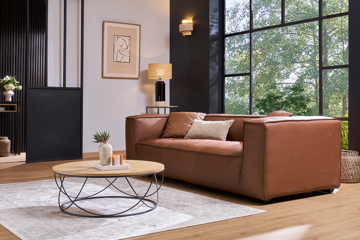 Sofa aus Bffelleder 3-Sitzer COBAIN