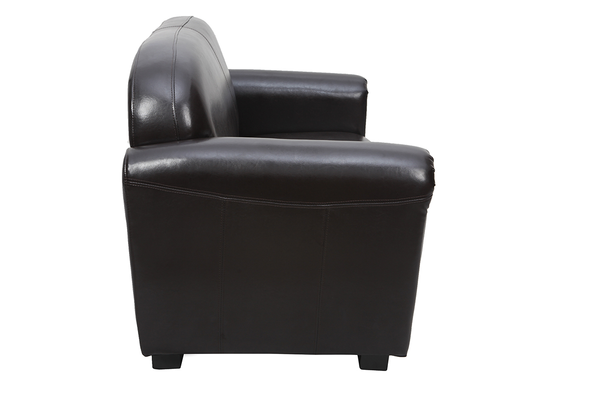Sofa Club aus dunkelbraunem Leder mit 2 Sitzpltzen - Rindsleder