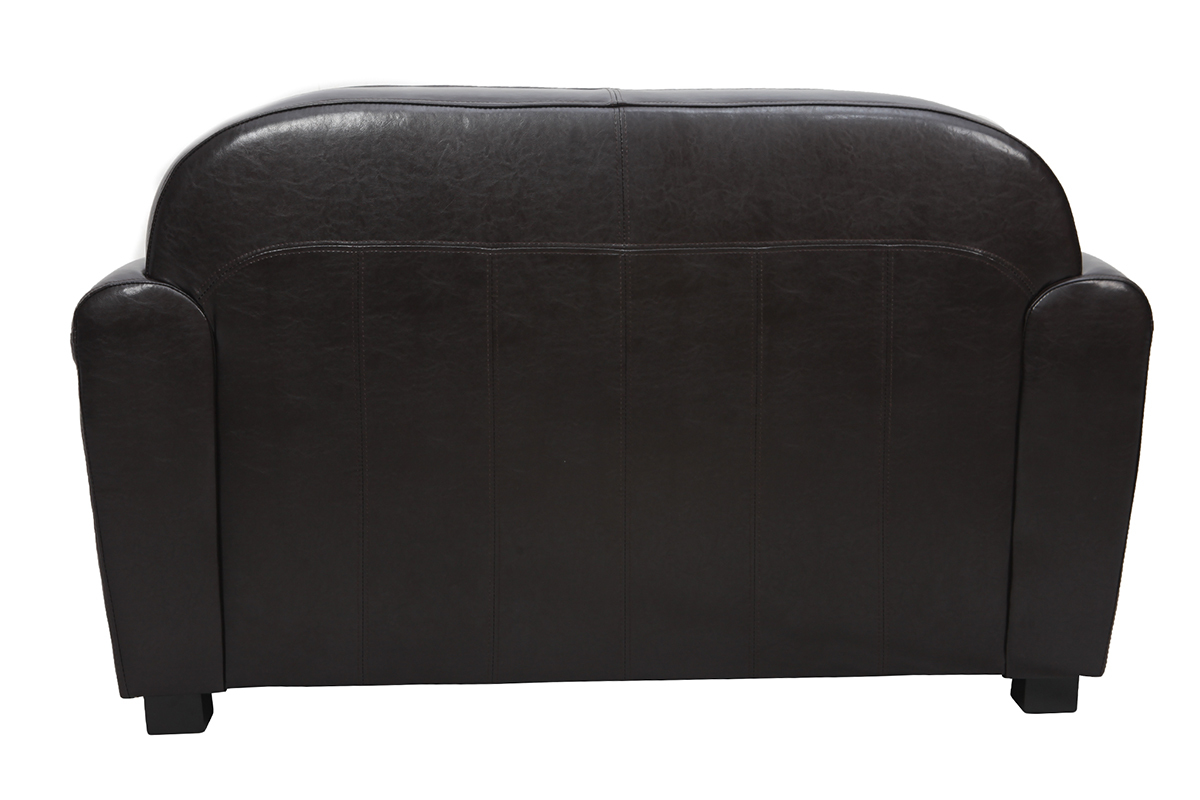 Sofa Club aus dunkelbraunem Leder mit 2 Sitzpltzen - Rindsleder