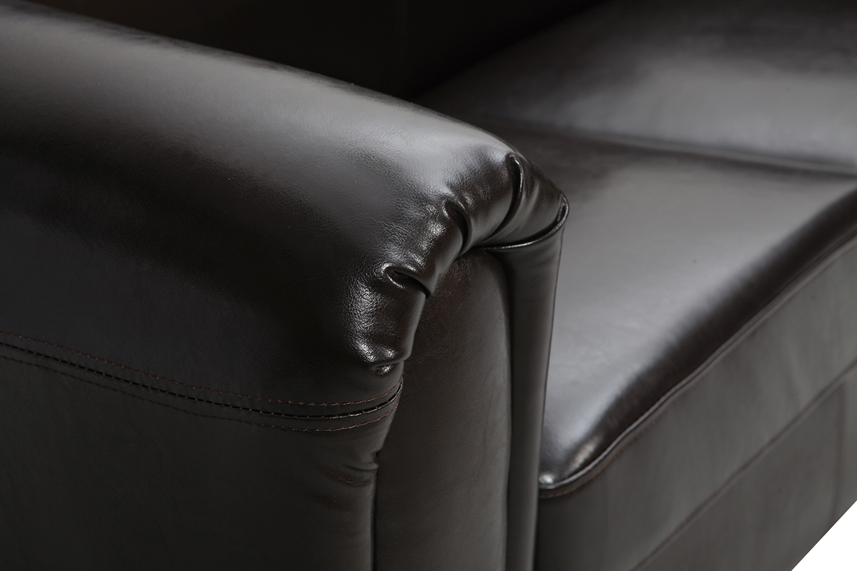 Sofa Club aus dunkelbraunem Leder mit 2 Sitzpltzen - Rindsleder