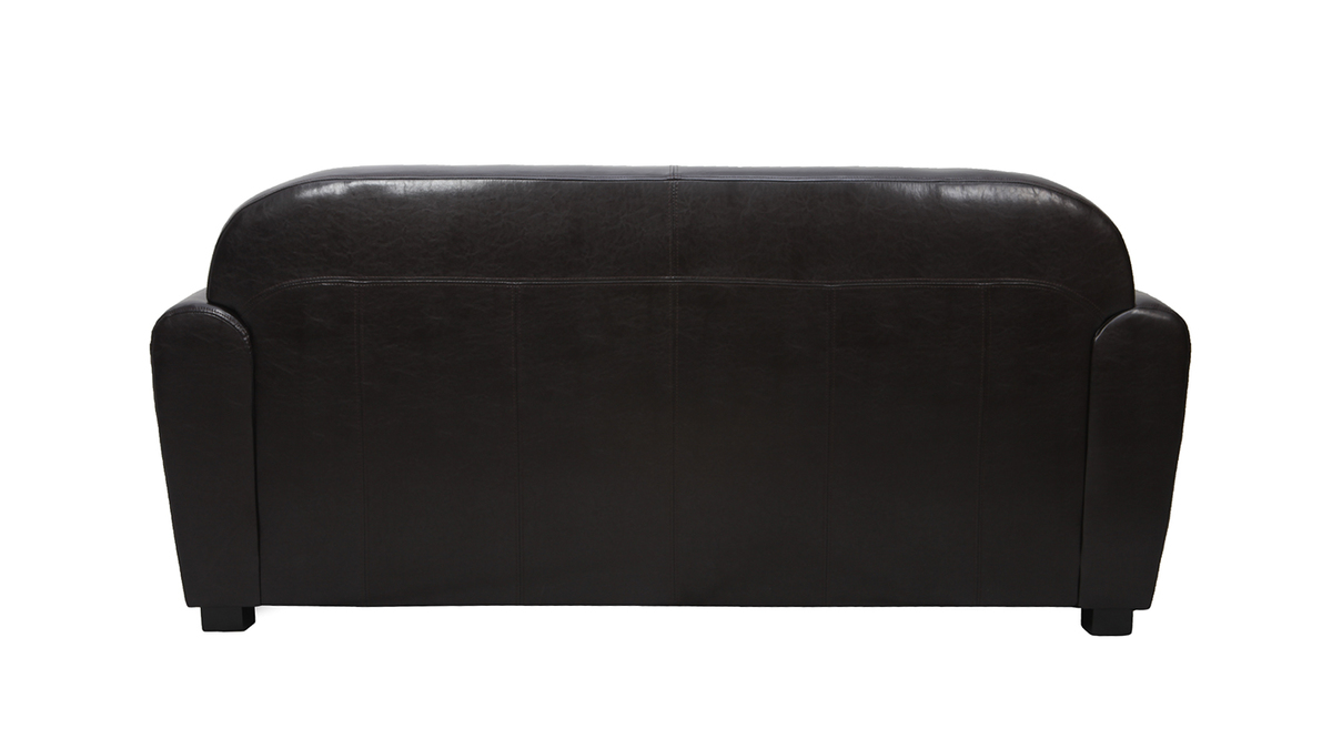 Sofa Club aus dunkelbraunem Leder mit 3 Sitzpltzen - Bffelleder