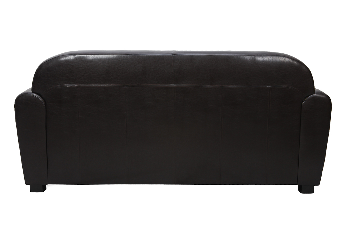 Sofa Club aus dunkelbraunem Leder mit 3 Sitzpltzen - Bffelleder