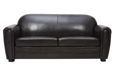 Sofa Club aus dunkelbraunem Leder mit 3 Sitzplätzen - Büffelleder - Sofa Club aus dunkelbraunem Leder mit 3 Sitzplätzen - Büffelleder
