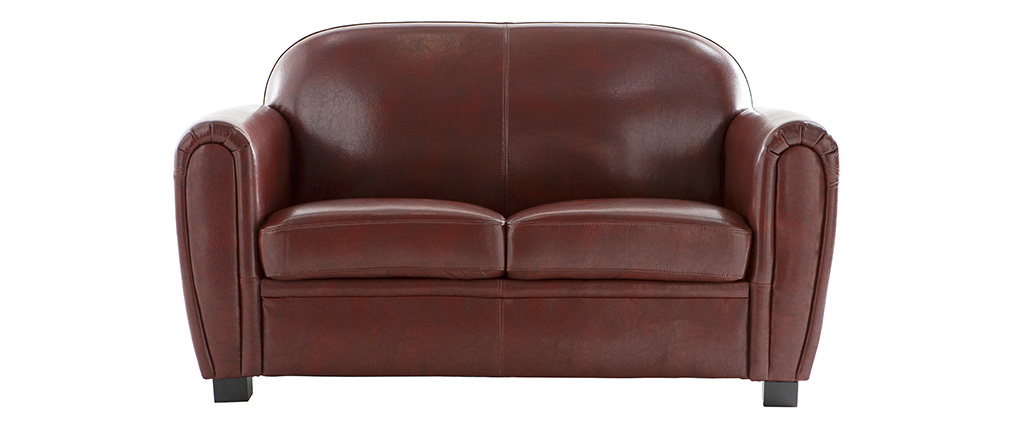 Sofa Club aus hellbraunem Leder mit 2 Sitzplätzen ...