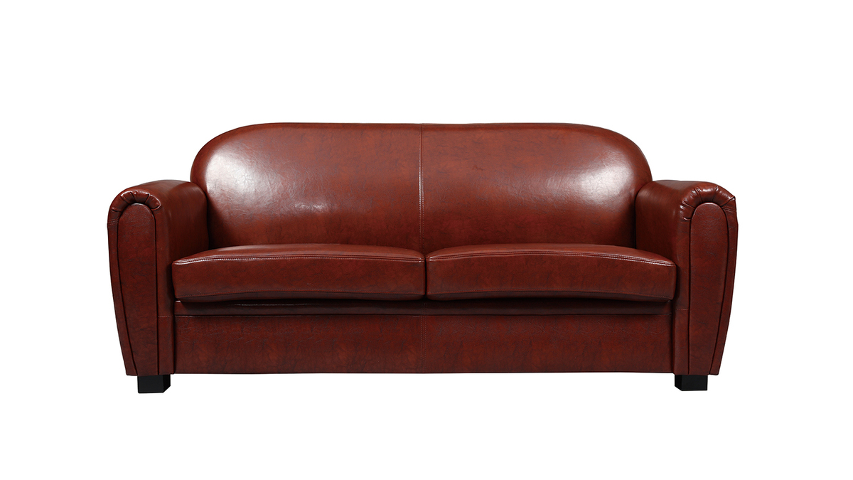 Sofa Club aus hellbraunem Leder mit 3 Sitzpltzen - Bffelleder