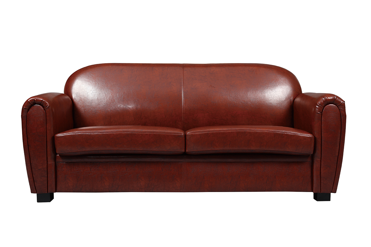 Sofa Club aus hellbraunem Leder mit 3 Sitzpltzen - Bffelleder