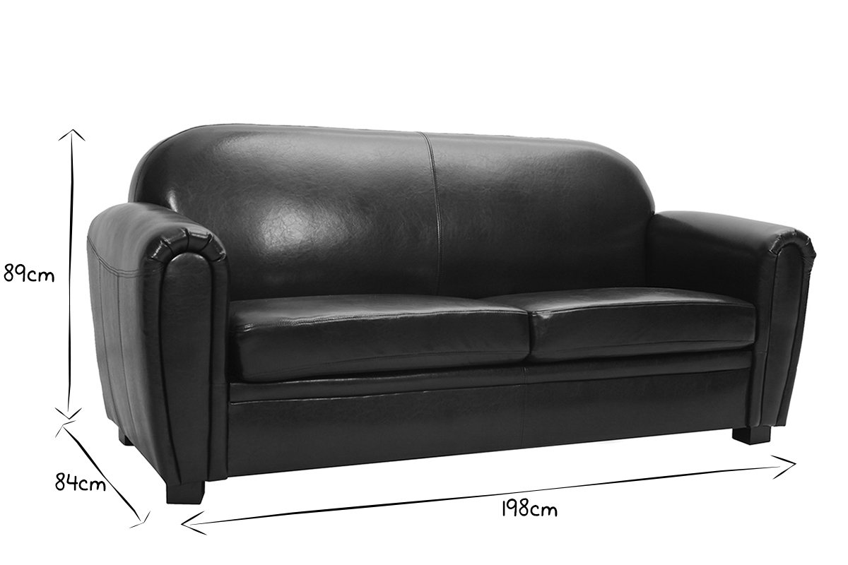 Sofa Club aus hellbraunem Leder mit 3 Sitzpltzen - Bffelleder