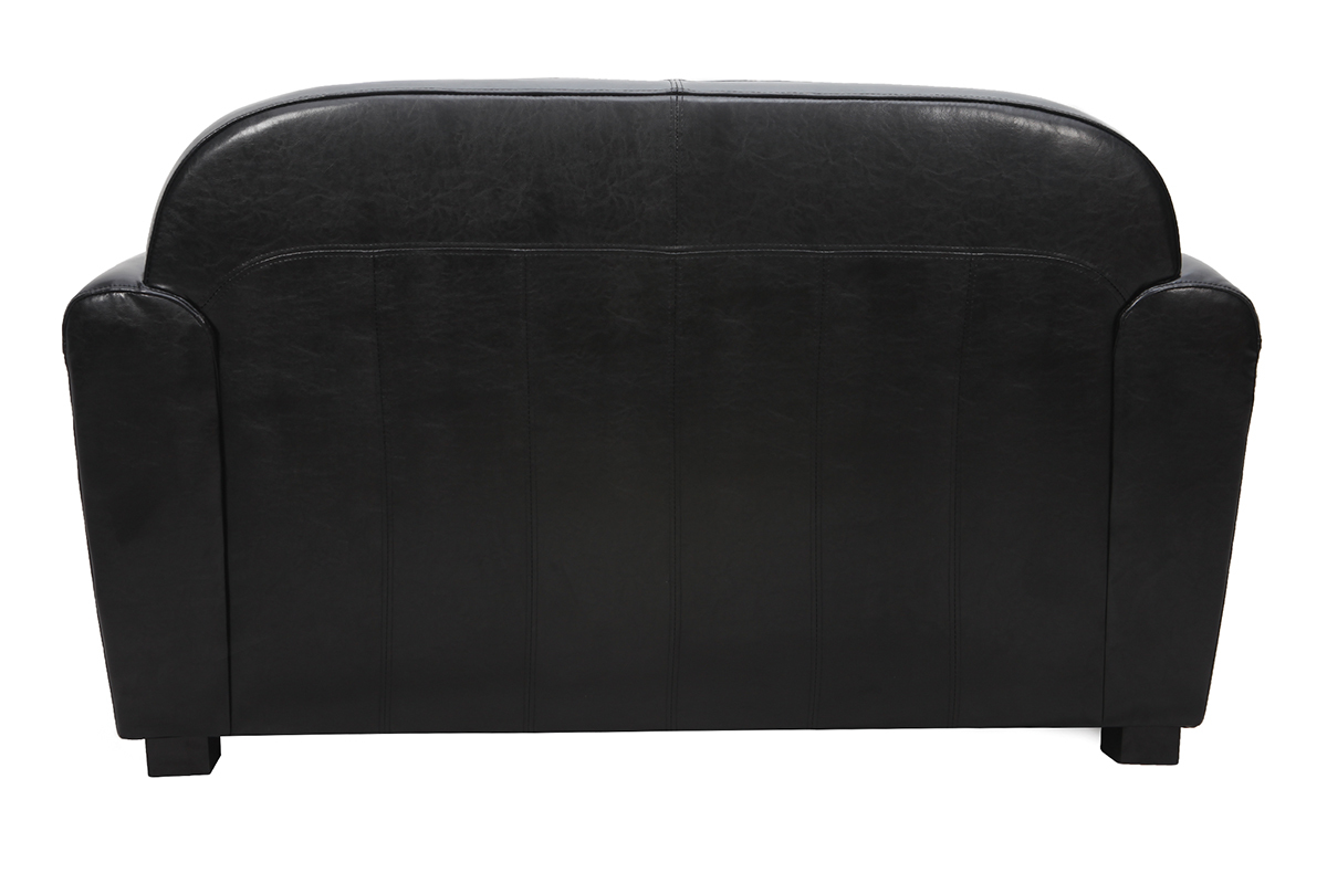 Sofa Club aus schwarzem Leder mit 2 Sitzpltzen - Rindsleder