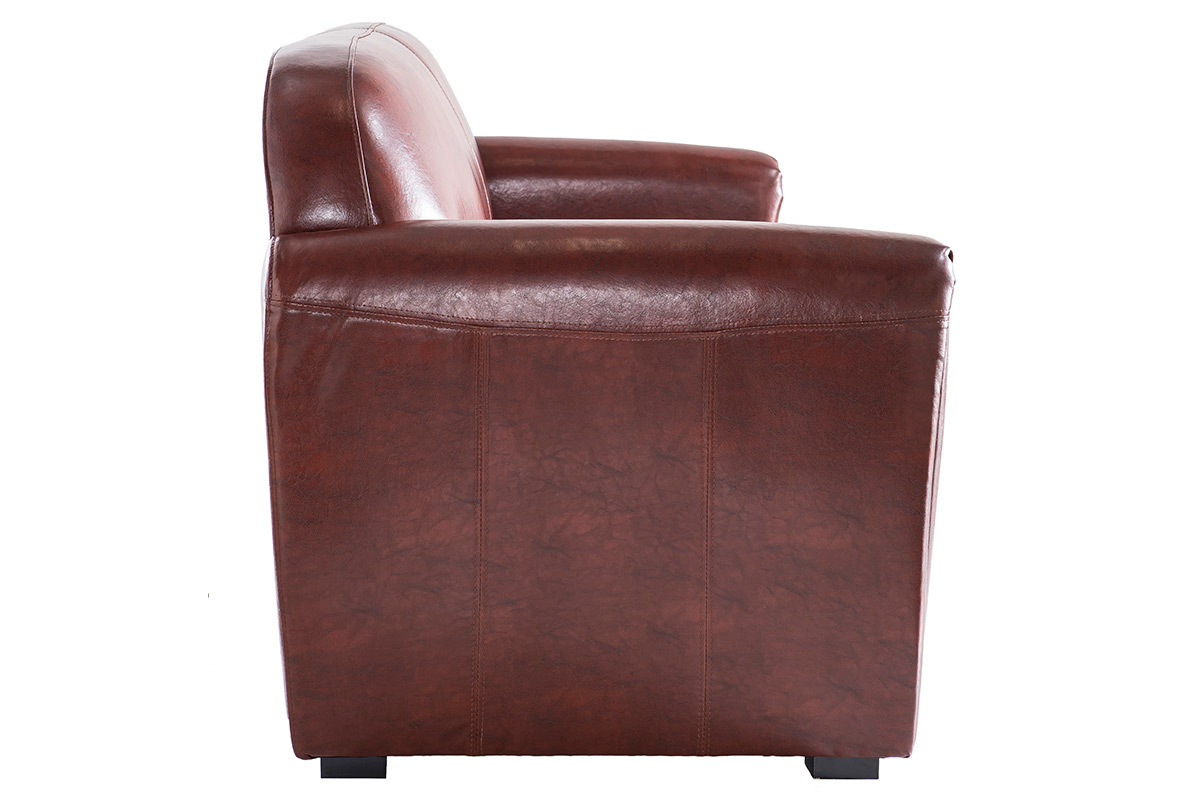 Sofa CLUB verstellbar hellbraunes Leder 3 Pltze - Bffelleder