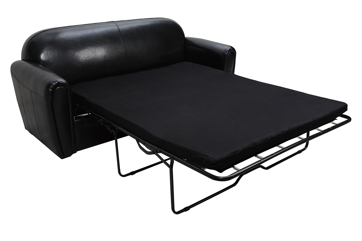 Sofa CLUB verstellbar schwarzes Leder 3 Pltze - Kalbsleder