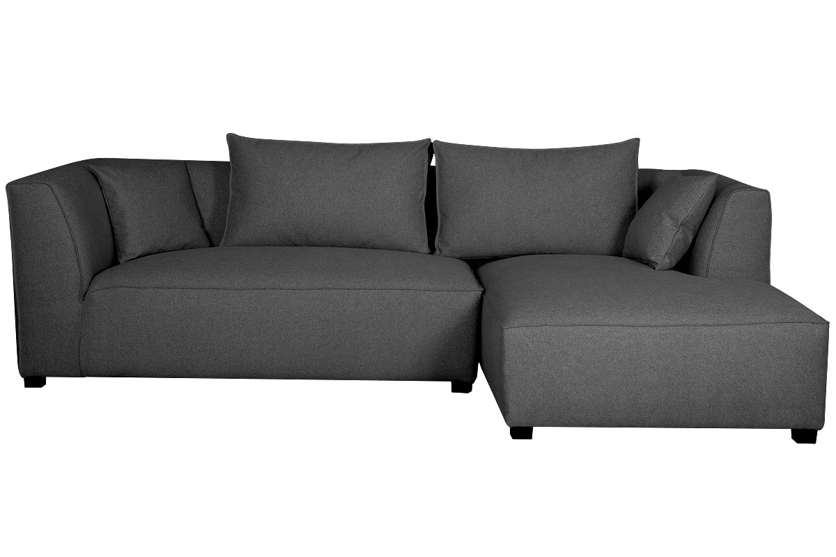 Sofa gerader Winkel modulierbar in anthrazitgrauem Bezug PLURIEL
