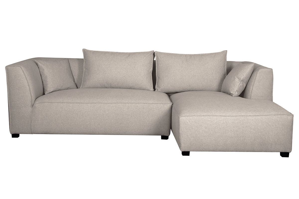 Sofa gerader Winkel modulierbar in beigem Bezug PLURIEL