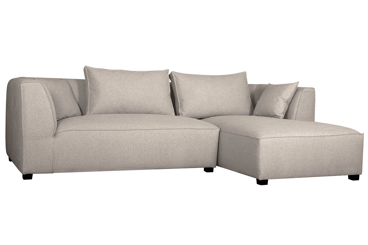 Sofa gerader Winkel modulierbar in beigem Bezug PLURIEL