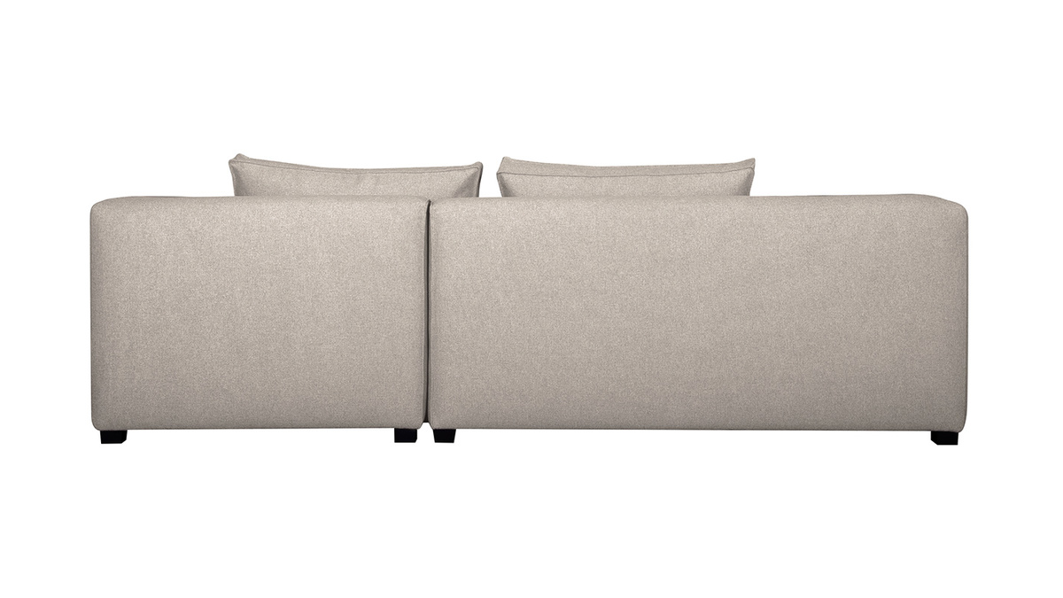 Sofa gerader Winkel modulierbar in beigem Bezug PLURIEL
