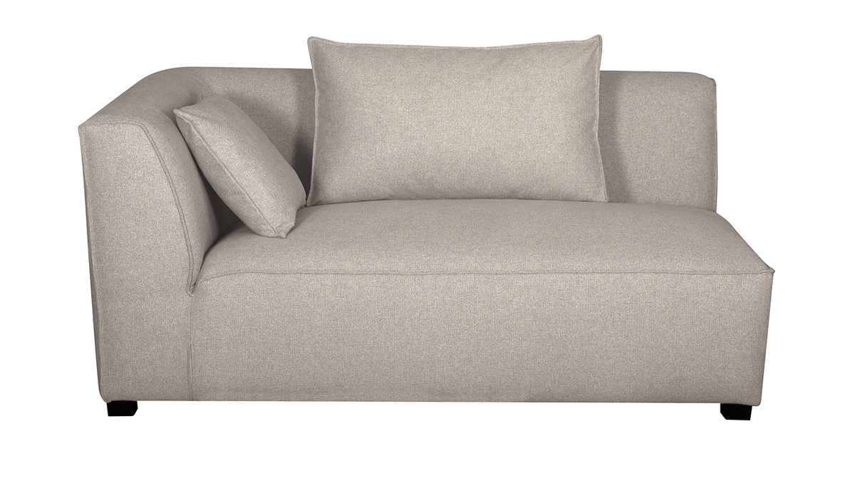 Sofa gerader Winkel modulierbar in beigem Bezug PLURIEL