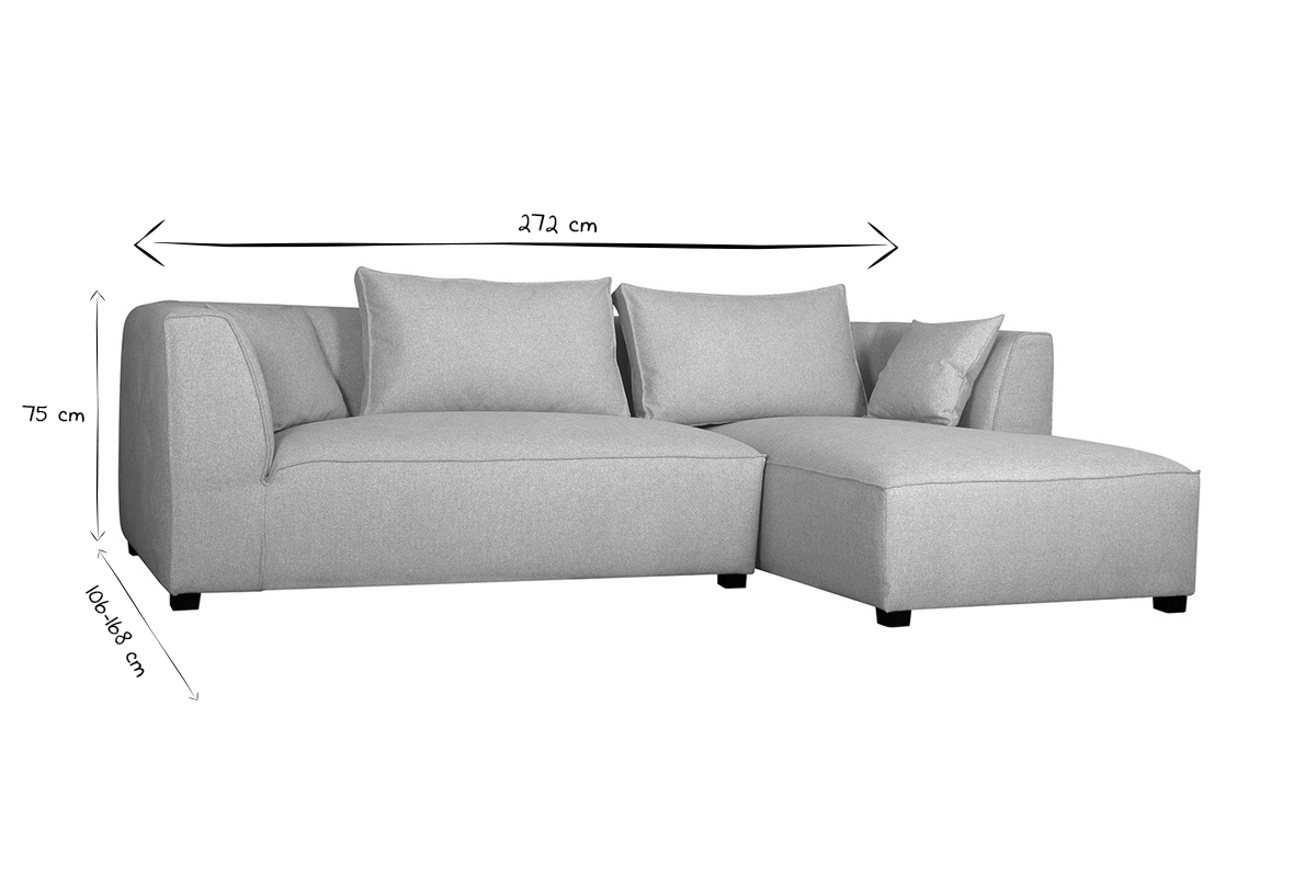 Sofa gerader Winkel modulierbar in beigem Bezug PLURIEL