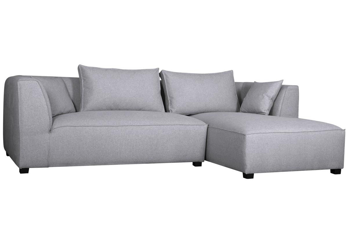 Sofa gerader Winkel modulierbar in hellgrauem Bezug PLURIEL
