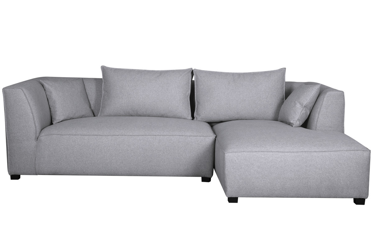 Sofa gerader Winkel modulierbar in hellgrauem Bezug PLURIEL